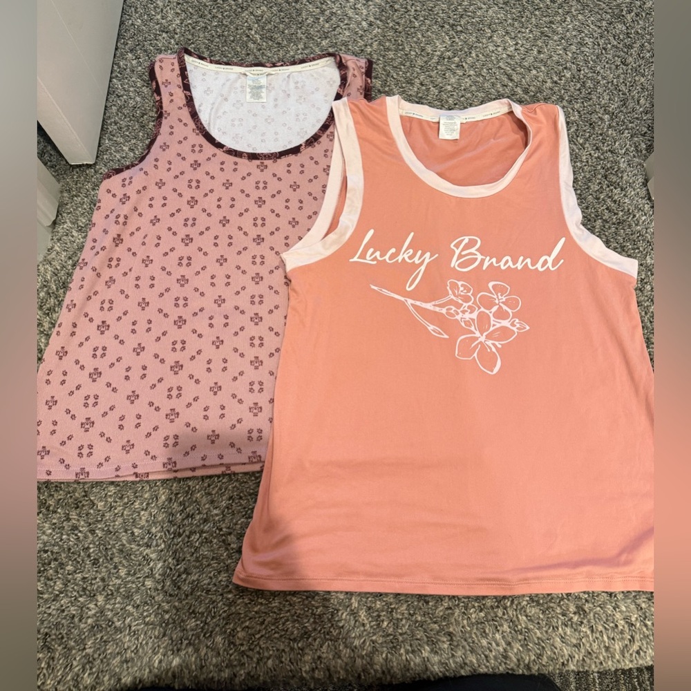 Lucky Brand Tank Top Bundle Women’s XL | Boho Floral Sleeveless Tops Pink